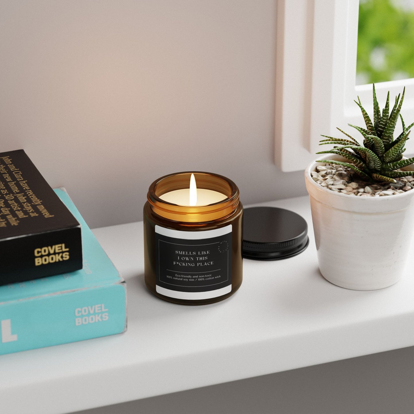 New Homeowner Gift Scented Soy Candle (Multi-Size, Amber Jar)