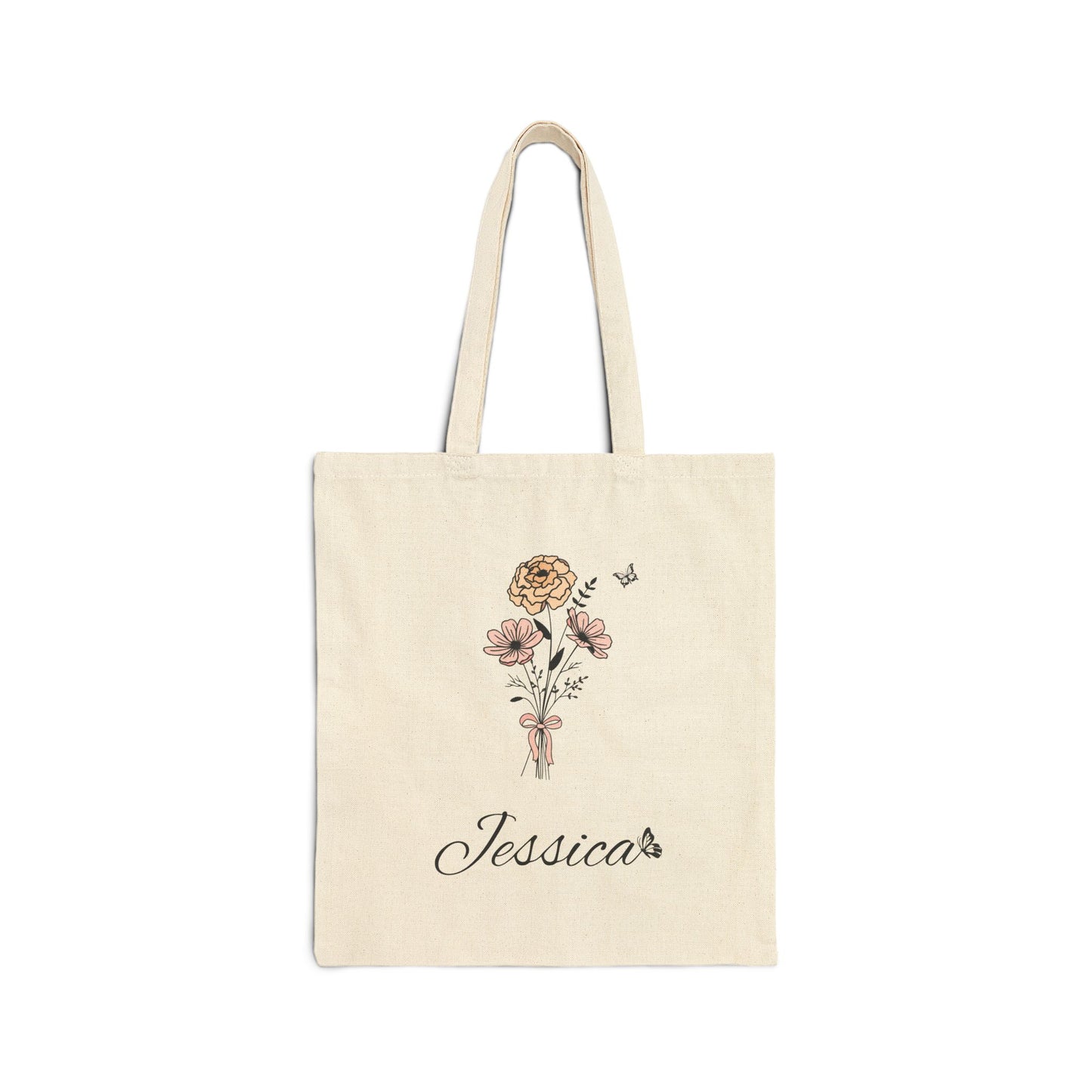 Birth Month Flower Canvas Bag
