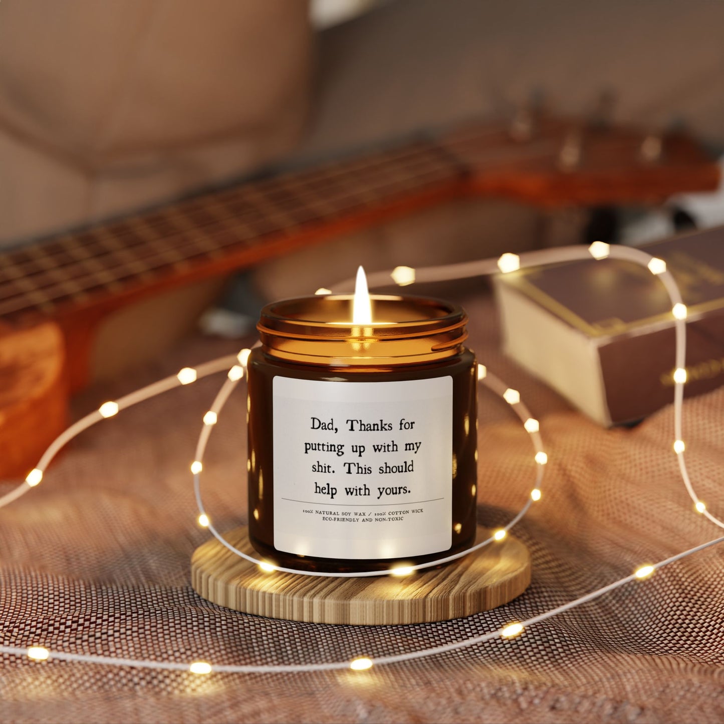 Candle For Him Scented Soy Candle (Multi-Size, Amber Jar)