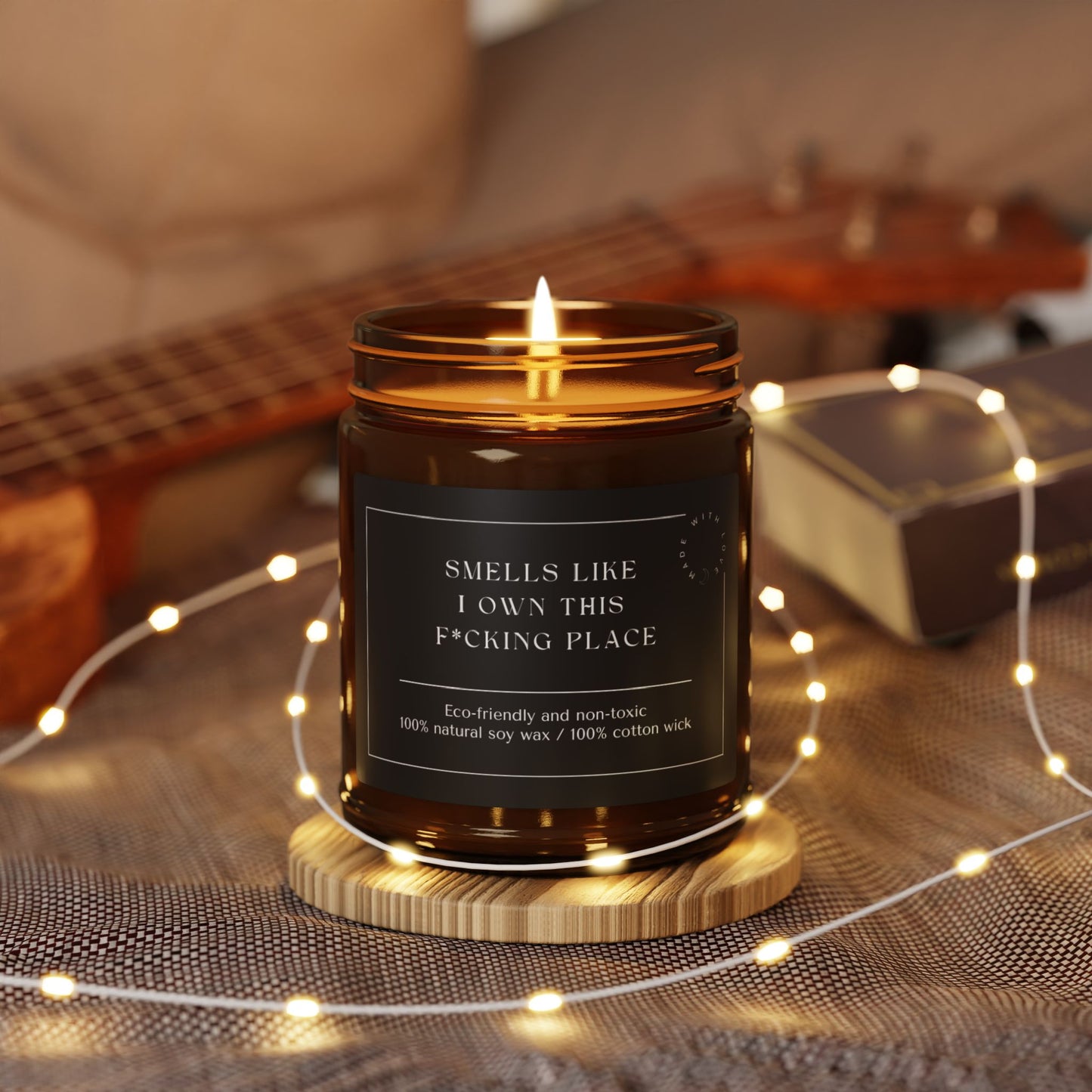 New Homeowner Gift Scented Soy Candle (Multi-Size, Amber Jar)