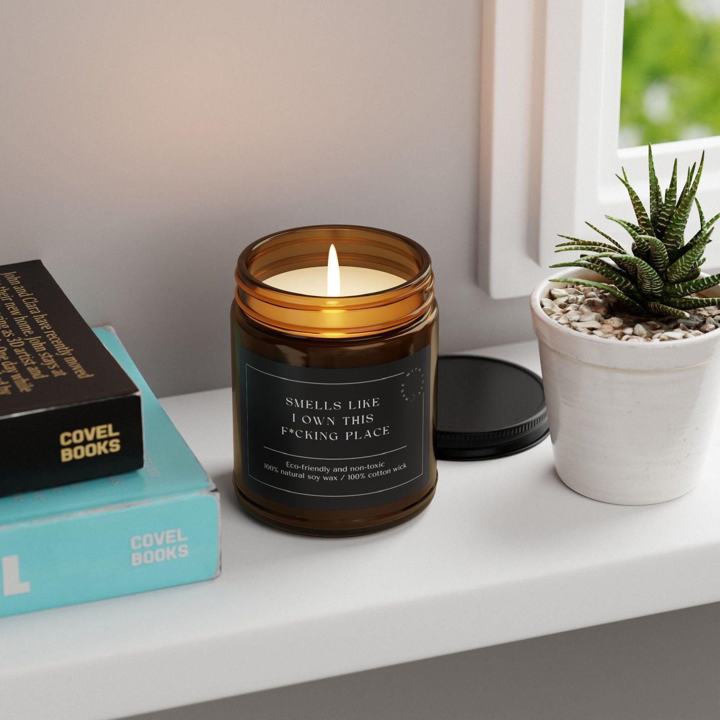New Homeowner Gift Scented Soy Candle (Multi-Size, Amber Jar)