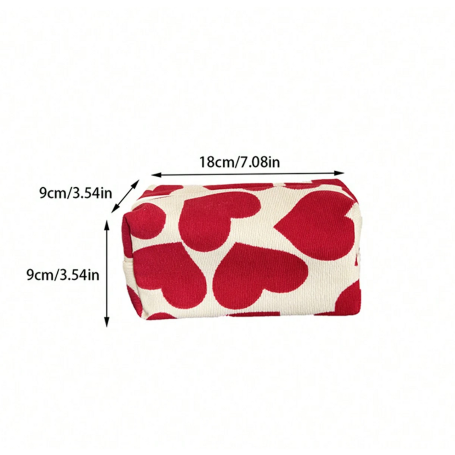 Red heart cosmetic pouch