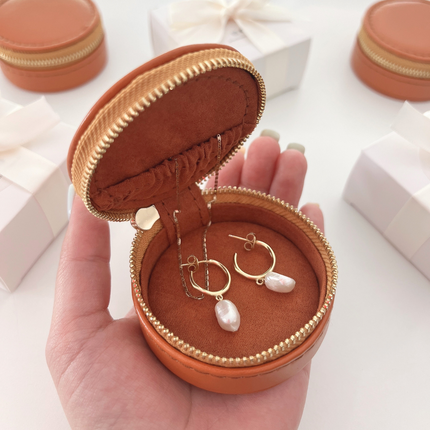 Mini Travel Jewelry Box Leather Jewelry Case