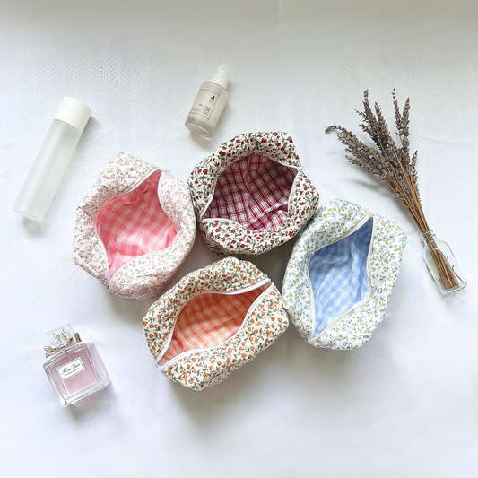 Handmade Floral Quilted Make Up Bag