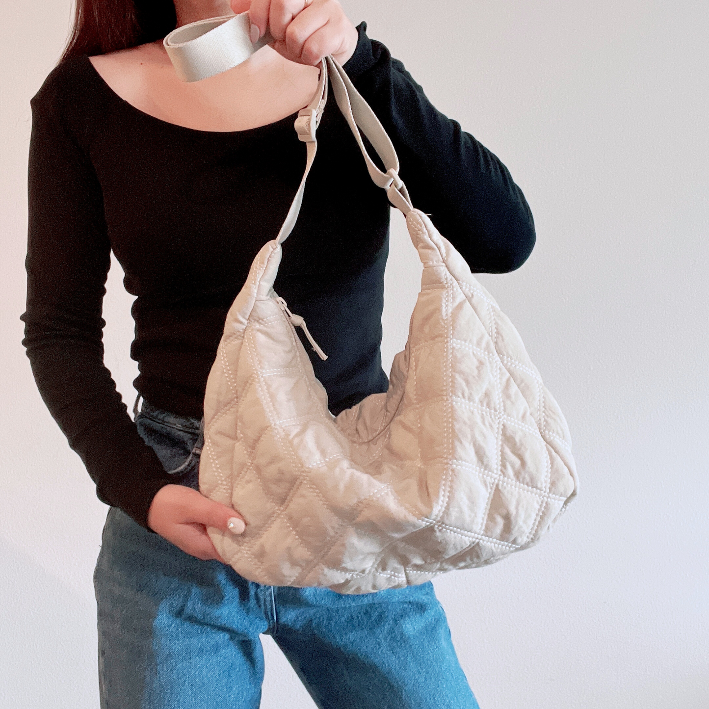 Nylon Quilted Shoulder Bag