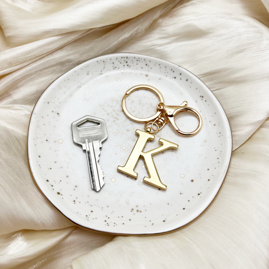 Gold Letter Initial Keychain