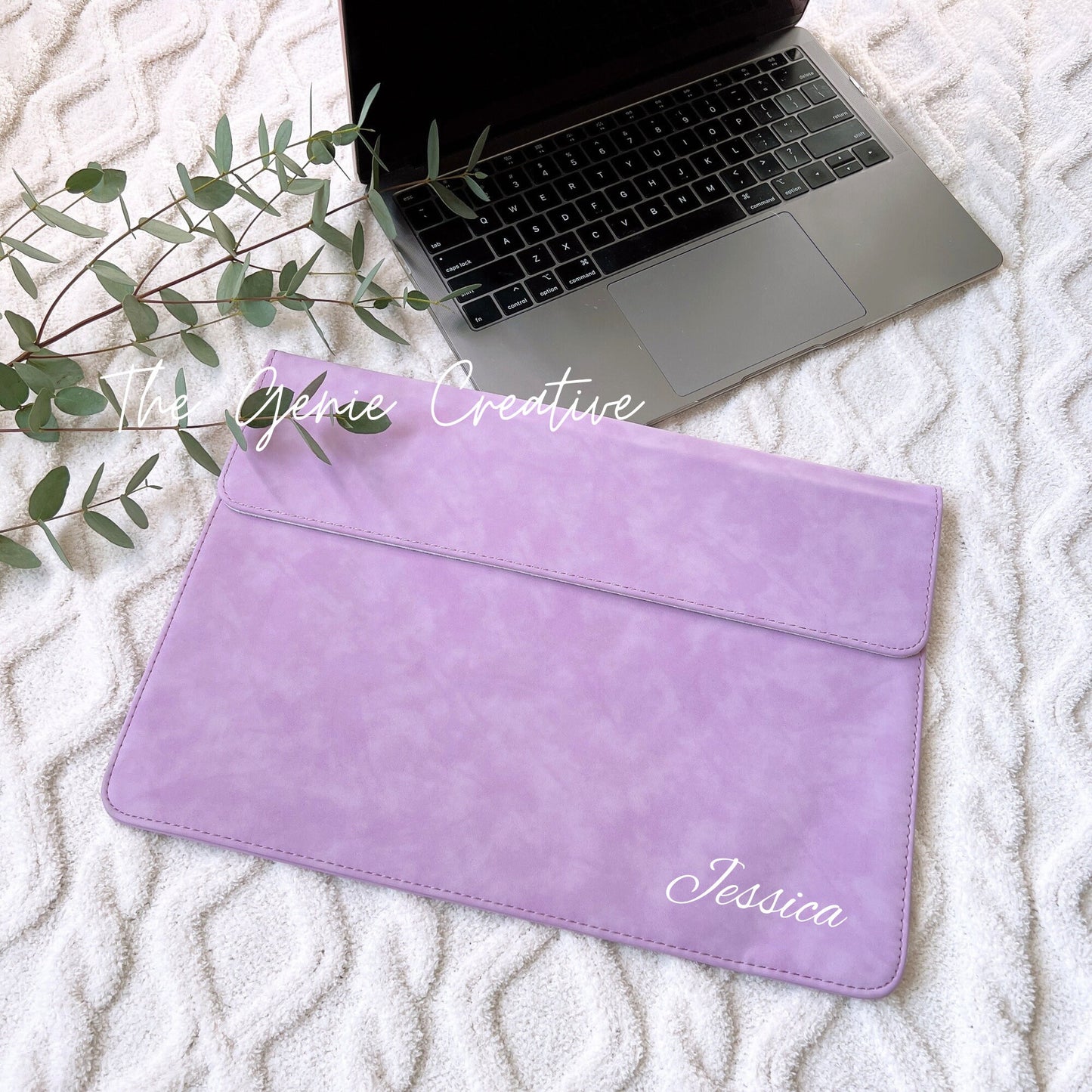 Personalized Leather Laptop Sleeve