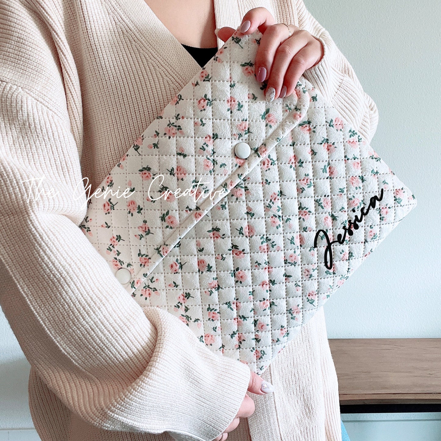 Quilted Floral Laptop Sleeve